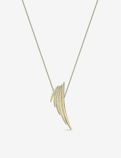 Shaun Leane Quill Yellow Gold-plated Vermeil Silver Drop Necklace In Yellow Gold Vermeil