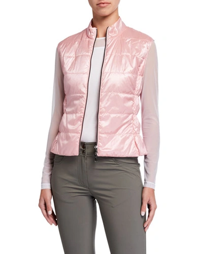 Anatomie Kinsley Metallic Puffer Vest In Rose Garden