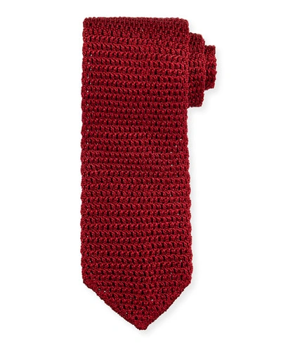 Tom Ford Men's Solid Silk Knit Tie In Red