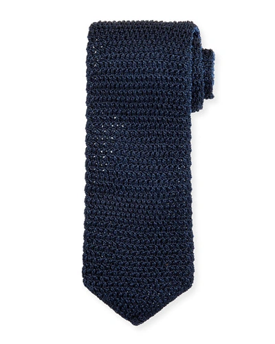 Tom Ford Men's Solid Silk Knit Tie In Blue