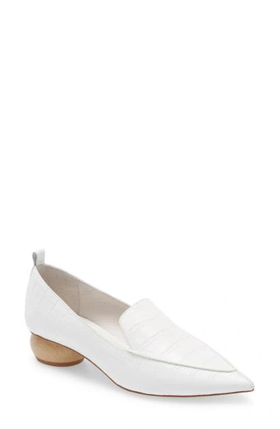 Jeffrey Campbell Viona Pointed Toe Loafer In White
