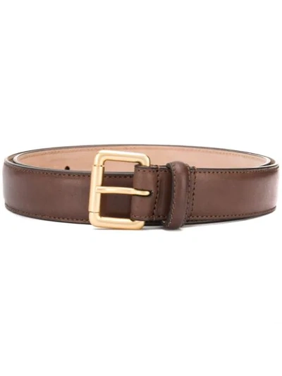 Scarosso Contrast-buckle Belt In Brown