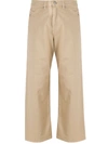 P.a.r.o.s.h Wide Leg Cropped Jeans In Neutrals