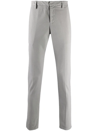 Dondup Mid-rise Cropped Chinos In Grau