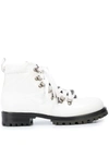 Chuckies New York Faux Fur Trim Boots In White