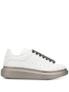 Alexander Mcqueen Oversized Glitter Detail Low-top Sneakers In White