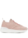 Tod's Perforated Detail Low Top Sneakers In Pink