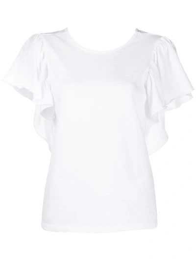 Forte Forte Ruffle-sleeve T-shirt In White