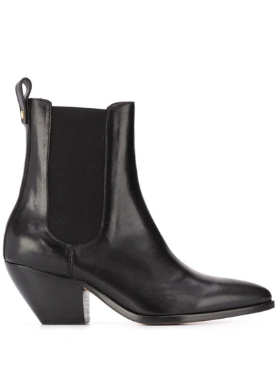 Sandro Raph Cowboy Ankle Boots In Black