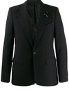 Givenchy Pierced Lapel Single-breasted Blazer In Black