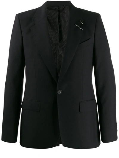 Givenchy Pierced Lapel Single-breasted Blazer In Black