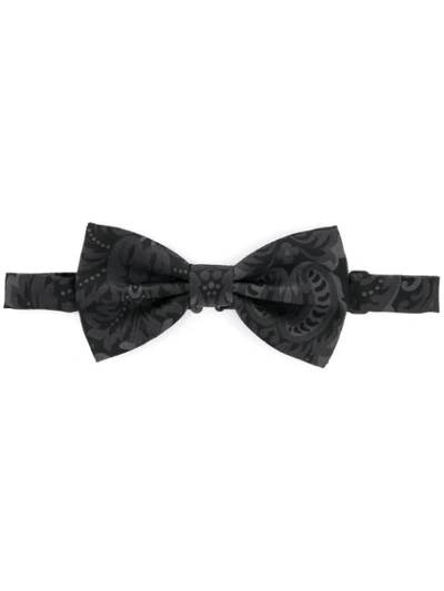 Dolce & Gabbana Baroque Print Pre-tied Bow Tie In Black