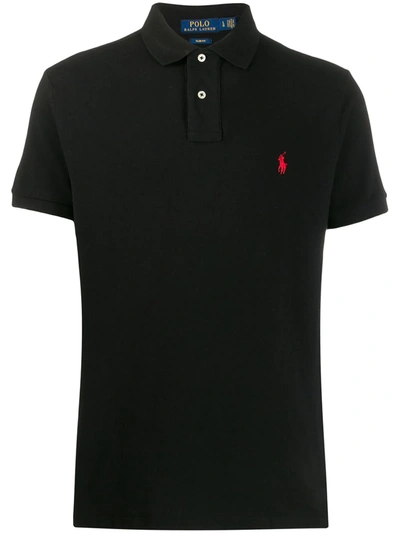 Polo Ralph Lauren Embroidered Logo Polo Shirt In Black