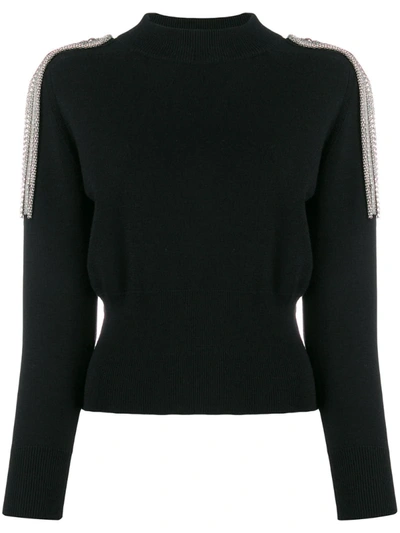 Christopher Kane Embellished Shoulder Jumper In Black