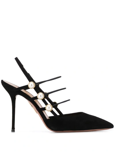 Aquazzura Mae Pearl Pumps In Black