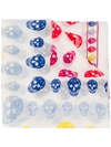 Alexander Mcqueen Skull Print Scarf In White