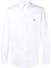 Ralph Lauren Embroidered-logo Slim Shirt In White