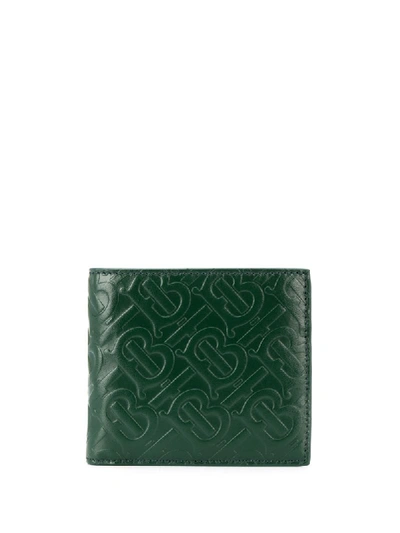 Burberry Embossed Monogram Wallet In Green