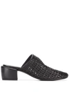 Marsèll Woven Style Block Heel Mules In Black