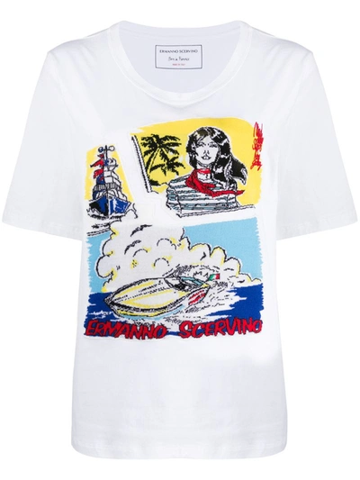 Ermanno Scervino Speedboat Print T-shirt In White