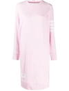 Thom Browne 4-bar Loopback Sweatshirt Dress In Pink