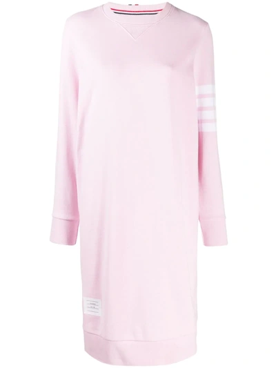Thom Browne 4-bar Loopback Sweatshirt Dress In Pink