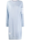 Thom Browne 4-bar Loopback Sweatshirt Dress In Blue