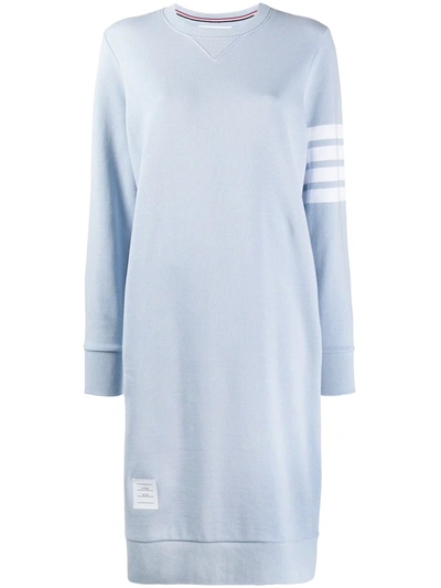 Thom Browne 4-bar Loopback Sweatshirt Dress In Blue
