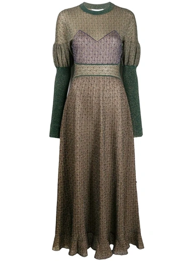 Chloé Knitted Long-sleeve Dress In Brown