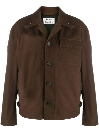 Acne Studios Cotton-canvas Shirt Jacket In Brown