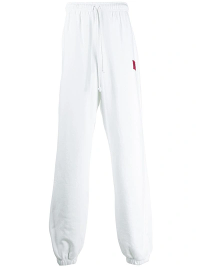424 Wide Leg Long Track Trousers In White