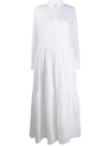 Aspesi Tiered Shirt Dress In White
