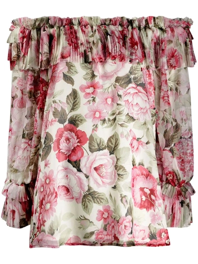 P.a.r.o.s.h Rose Print Blouse In Pink