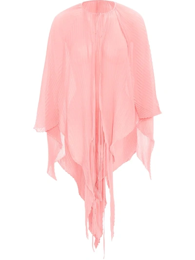 Jw Anderson Asymmetric Pleated Cape In Pink