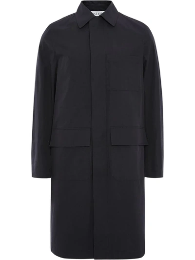 Jw Anderson Single-breasted Lightweight Coat In Dark Blue