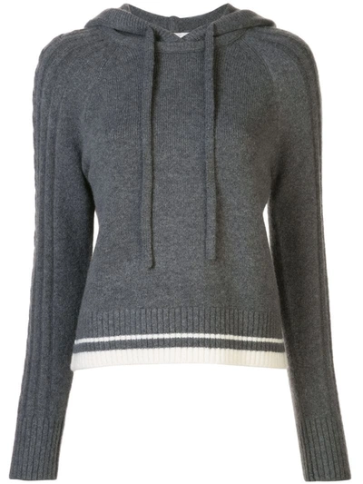 Duffy Knitted Cashmere Hooded Jumper In Grey