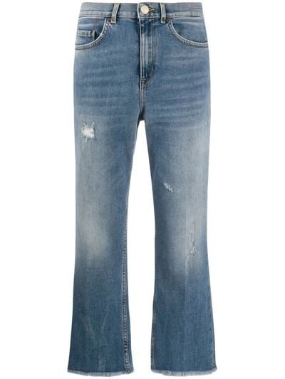 Pinko High Rise Flared Jeans In Blue