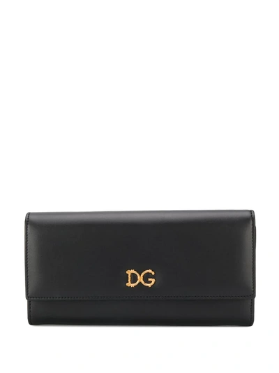 Dolce & Gabbana Monogram Large Wallet In Black