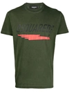 Dsquared2 Underlined Logo Print T-shirt In Green