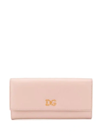 Dolce & Gabbana Monogram Large Wallet In Pink