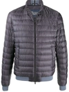 Herno Branded Down Jacket In Grey