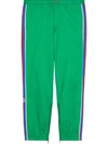 Gucci Logo Tape Cropped Trousers In Green