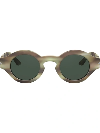 Giorgio Armani Printed Circle Frame Sunglasses In Green