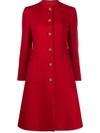 Gucci Single-breasted Buttoned Coat In Red