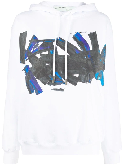 Off-white Graphic Logo Print Hoodie In White