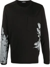Stone Island Shadow Project Jersey Graphic Long-sleeve Top In Black