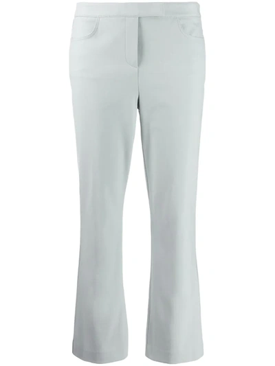 Theory Flared Crop Trousers In Blue