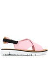 Camper Oruga Cross-over Sandals In Pink