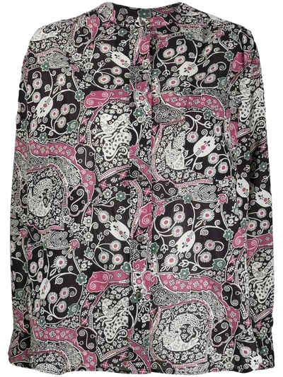 Isabel Marant Étoile Mexika Floral-print Cotton Shirt In Black