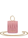 Miu Miu Matelassé Chain Airpods Case In Pink